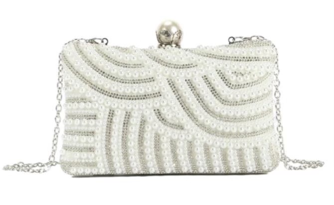 White Pearl Clutch Bag