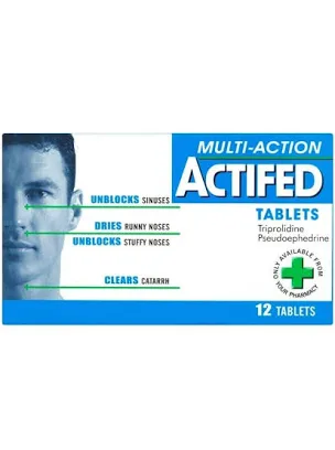 Actifed  60/2.5 Tablets - 12 Pack