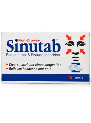 Sinutab Non-Drowsy Tablets - 15 Pack