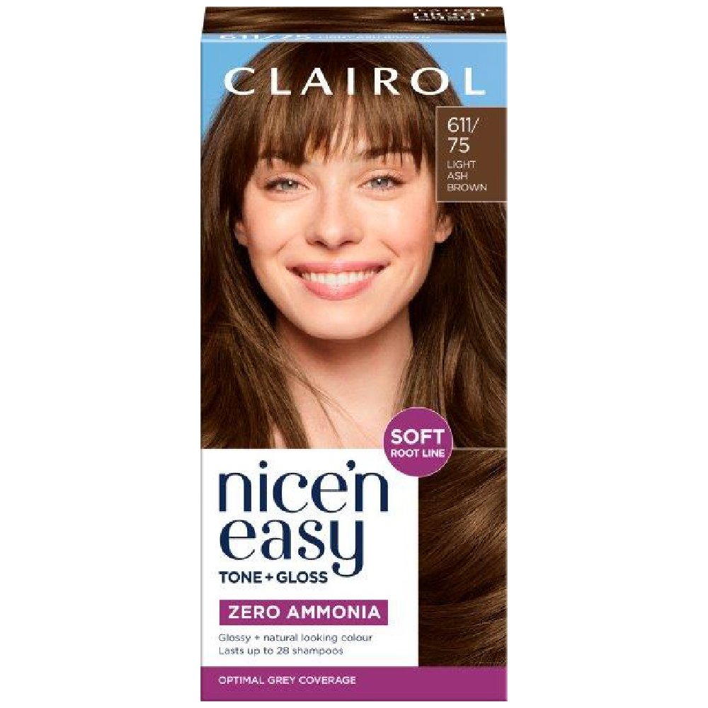 Clairol Nice’n Easy No Ammonia Light Ash Brown 611/75