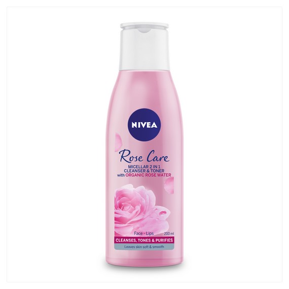 Nivea Rose Care Micellar 2 in 1 Cleanser and Toner - 200ml