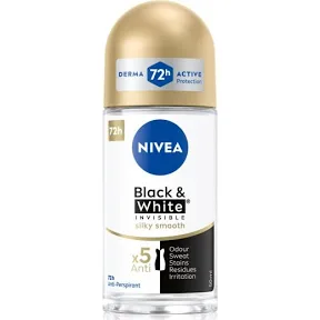 Nivea Black & White Invisible Sily Smooth Roll-On Deodrant - 50ml