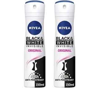 Nivea Black & White Invisible Original Deodorant Twin Pack - 2x150ml
