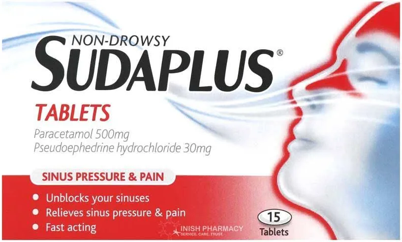 Sudaplus 500mg/30mg Tablets 15 Pack