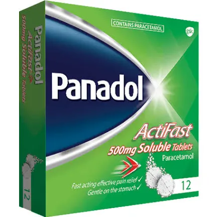 Panadol ActiFast 500mg Soluble Tablets - 12 pack.