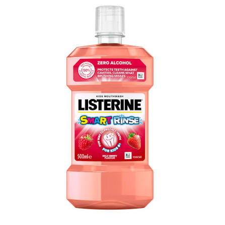 Listerine Smart Rinse Mouthwash Mild Berry For Kids 6+ - 250ml
